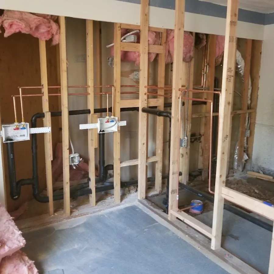 Copper pipe rough-in and plumbing installation in Powdersville
